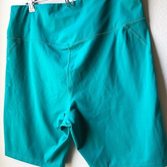 Girlfriend Collective High Rise 8” Inseam Biker Shorts in Aqua Green Sz 4xL - Picture 11 of 14